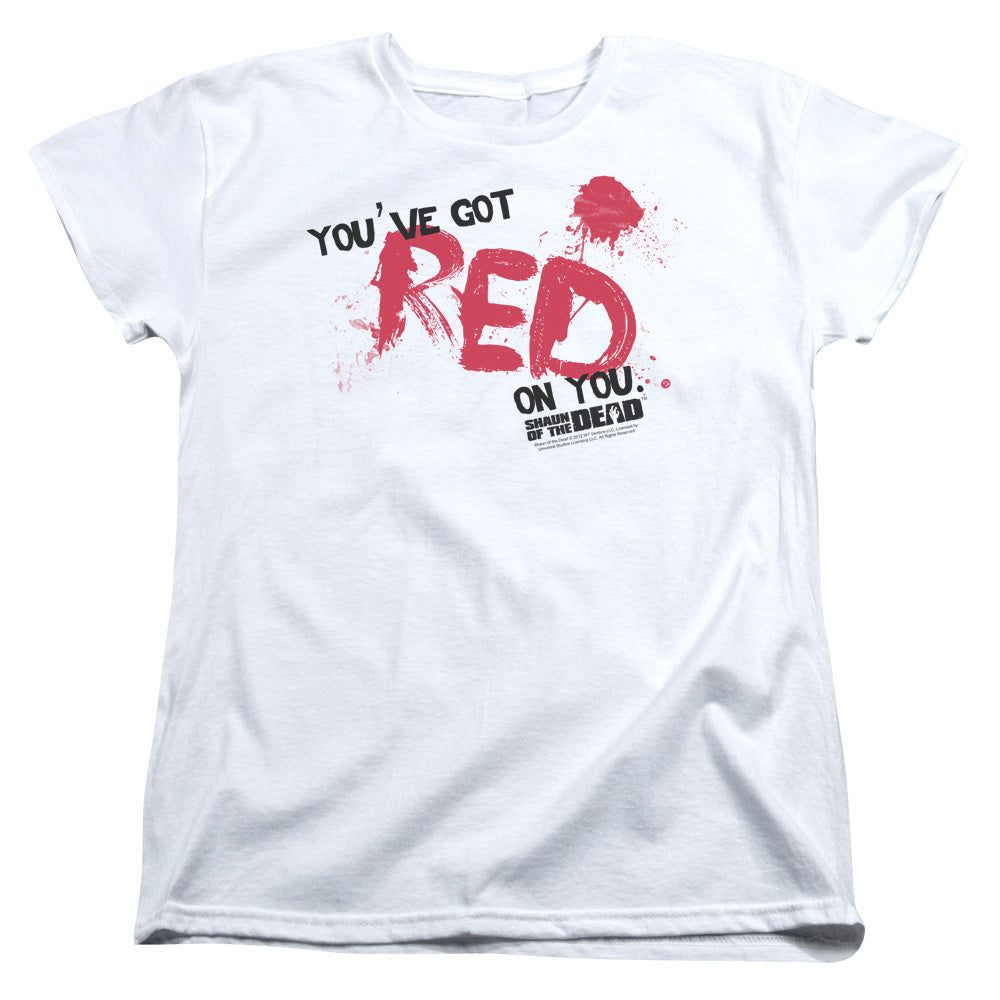Shaun Of The Dead - Red On You - Short Sleeve Womens Tee - White T-shirt