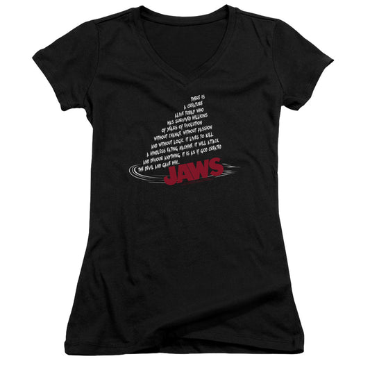 Jaws - Dorsal Text - Junior V-neck - Black