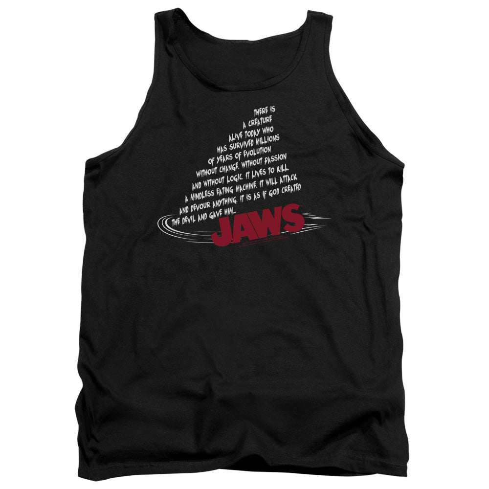 Jaws - Dorsal Text - Adult Tank - Black