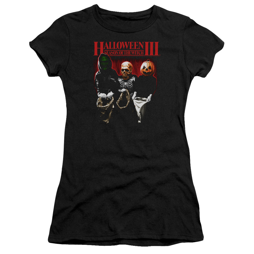 Halloween Iii - Trick Or Treat - Short Sleeve Junior Sheer - Black T-shirt