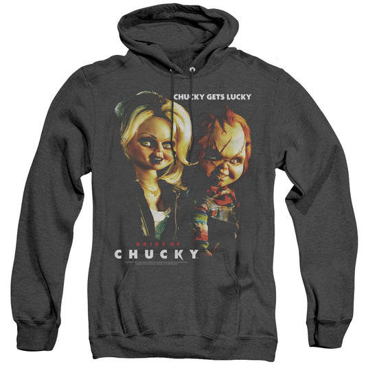 Bride Of Chucky Chucky Gets Lucky - Adult Heather Hoodie - Black