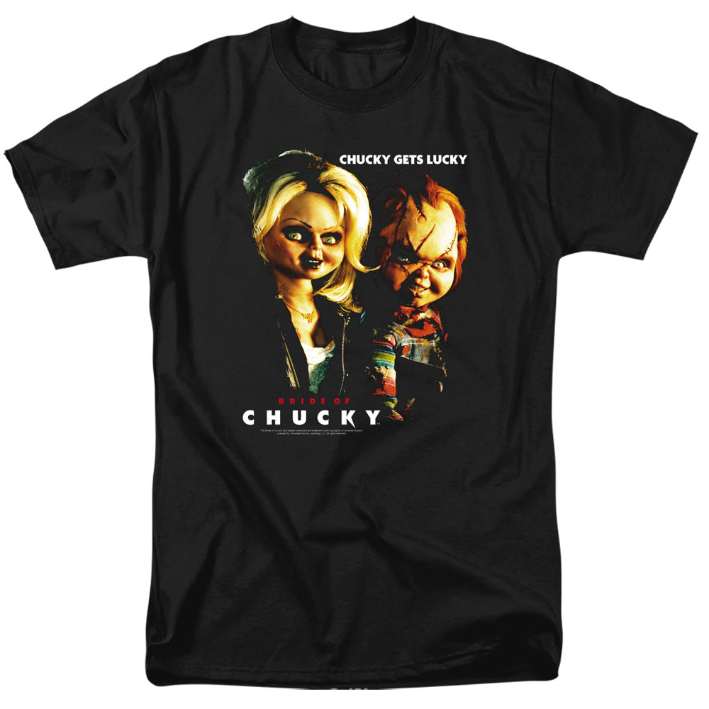 Bride Of Chucky - Chucky Gets Lucky - Short Sleeve Adult 18/1 - Black T-shirt