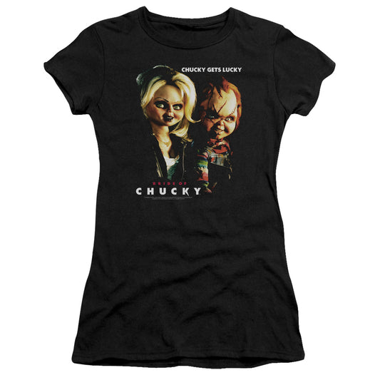 Bride Of Chucky - Chucky Gets Lucky - Short Sleeve Junior Sheer - Black T-shirt