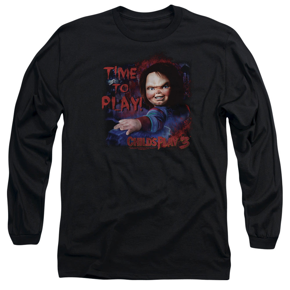 Childs Play 3 - Time To Play - Long Sleeve Adult 18/1 - Black - Sm - Black T-shirt