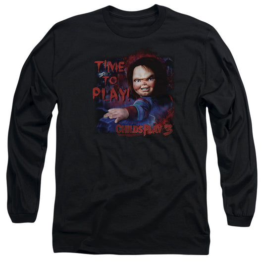 Childs Play 3 - Time To Play - Long Sleeve Adult 18/1 - Black - Sm - Black T-shirt