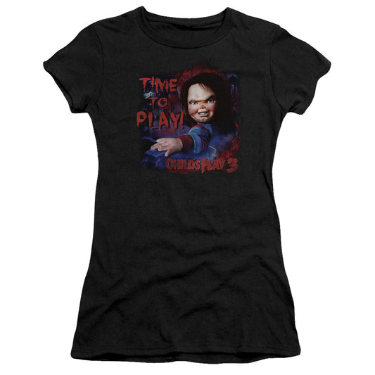 Childs Play 3 - Time To Play - Short Sleeve Junior Sheer - Black - Sm - Black T-shirt