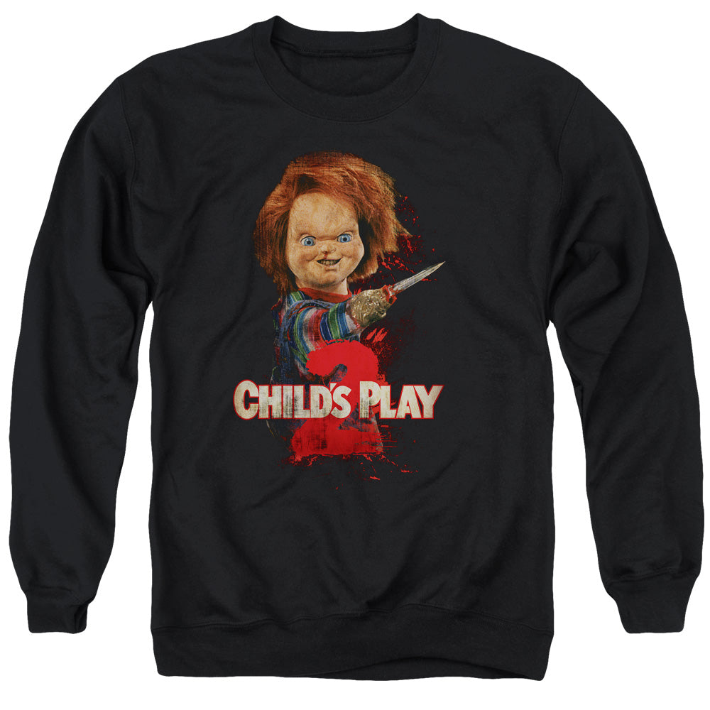 Childs Play 2 - Heres Chucky - Adult Crew Sweat - Black - Sm - Black