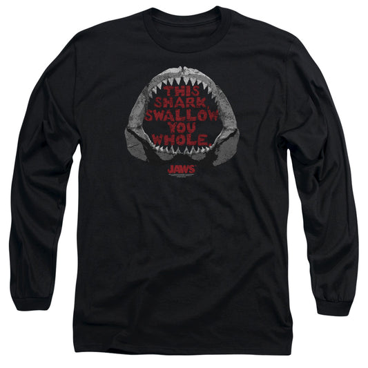Jaws - This Shark - Long Sleeve Adult 18/1 - Black T-shirt