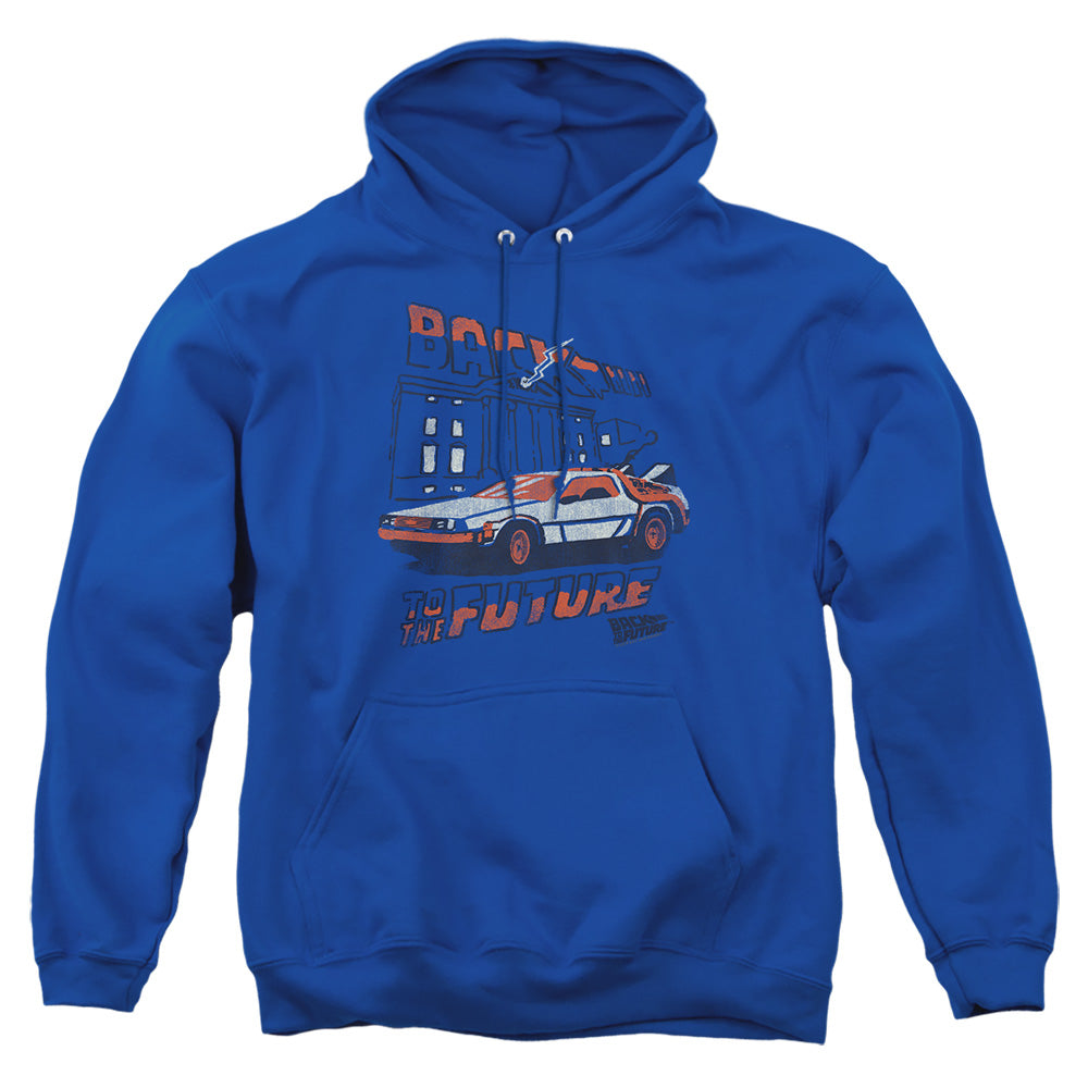 Back To The Future - Lightning Strikes - Adult Pull-over Hoodie - Royal Blue