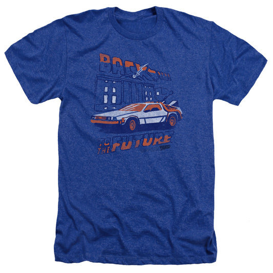Back To The Future - Lightning Strikes - Adult Heather - Royal Blue - Sm - Royal Blue