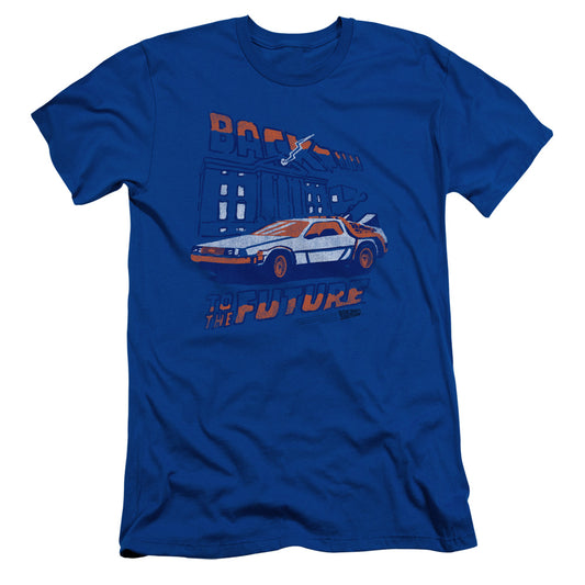 Back To The Future - Lightning Strikes - Short Sleeve Adult 30/1 - Royal Blue - Sm - Royal Blue T-shirt