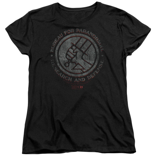 Hellboy Ii - Bprd Stone - Short Sleeve Womens Tee - Black T-shirt