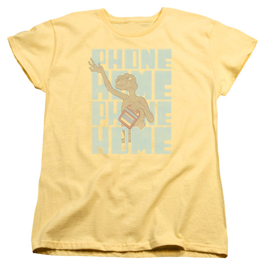 Et - Dropped Calls - Short Sleeve Womens Tee - Banana - Sm - Banana T-shirt