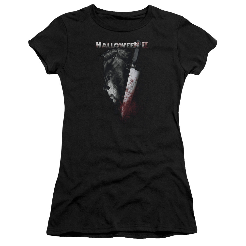Halloween Ii - Cold Gaze - Short Sleeve Junior Sheer - Black - Sm - Black T-shirt