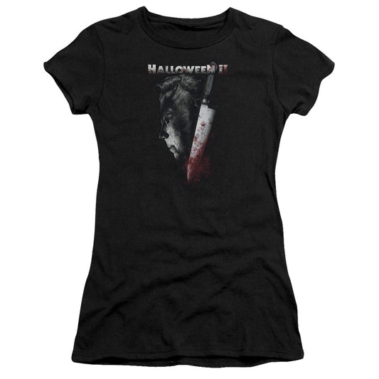 Halloween Ii - Cold Gaze - Short Sleeve Junior Sheer - Black - Sm - Black T-shirt