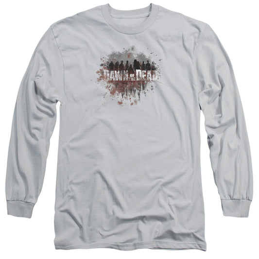 Dawn Of The Dead - Creeping Shadows - Long Sleeve Adult 18/1 - Silver - Sm - Silver T-shirt