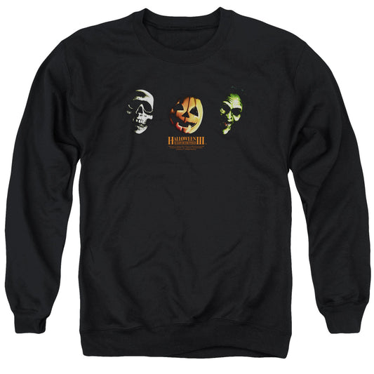 Halloween Iii - Three Masks - Adult Crewneck Sweatshirt - Black