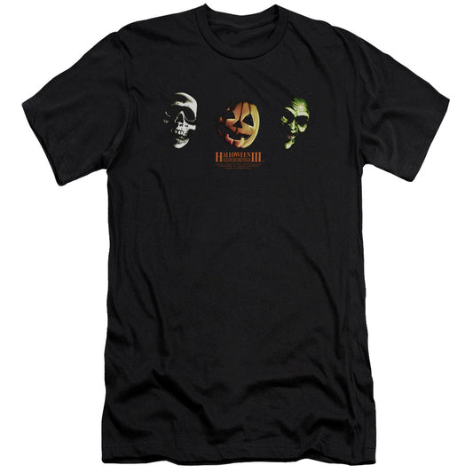 Halloween Iii - Three Masks - Short Sleeve Adult 30/1 - Black T-shirt
