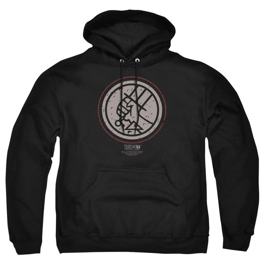 Hellboy Ii - Mignola Style Logo - Adult Pull-over Hoodie - Black