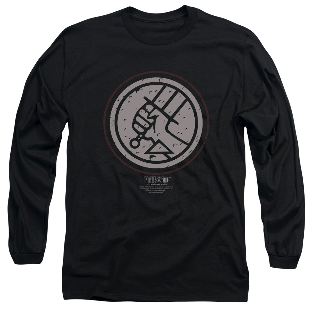 Hellboy Ii - Mignola Style Logo - Long Sleeve Adult 18/1 - Black T-shirt
