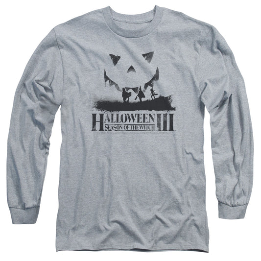 Halloween Iii - Silhouette - Long Sleeve Adult 18/1 - Athletic Heather T-shirt