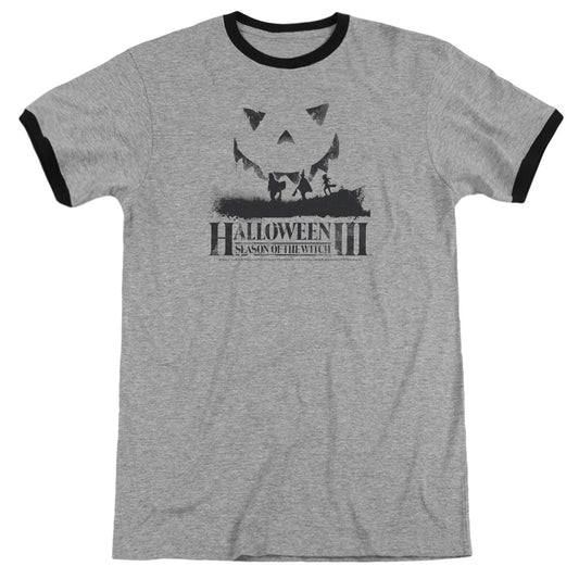 Halloween Iii - Silhouette - Adult Ringer - Heather/black