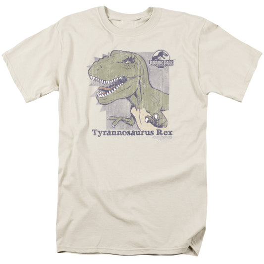 Jurassic Park - Retro Rex - Short Sleeve Adult 18/1 - Cream T-shirt