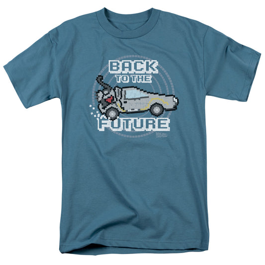 Back To The Future - 8 Bit Future - Short Sleeve Adult 18/1 - Slate - Sm - Slate T-shirt
