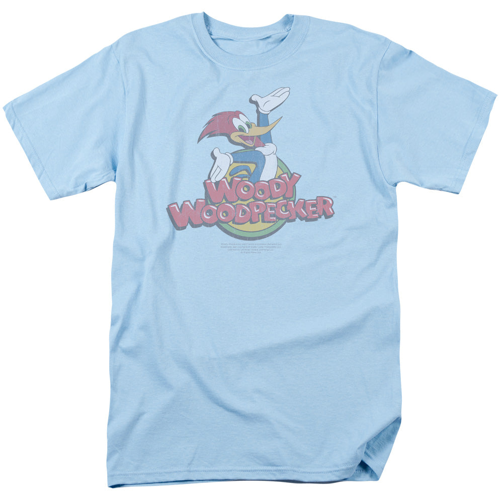 Woody Woodpecker - Retro Fade - Short Sleeve Adult 18/1 - Light Blue T-shirt