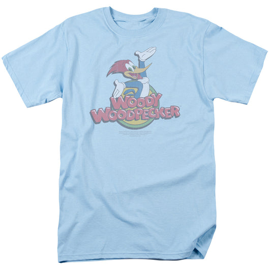 Woody Woodpecker - Retro Fade - Short Sleeve Adult 18/1 - Light Blue T-shirt