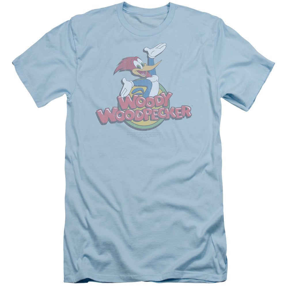Woody Woodpecker - Retro Fade - Short Sleeve Adult 30/1 - Light Blue T-shirt