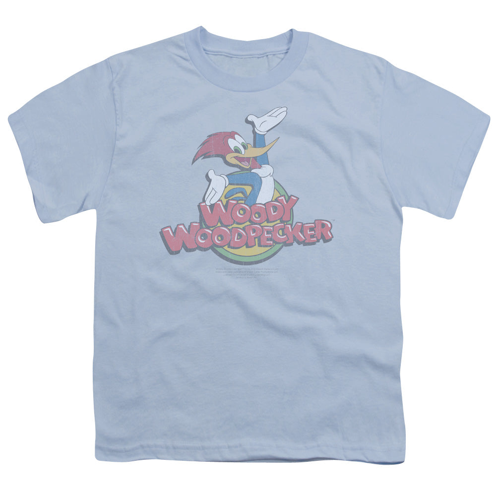 Woody Woodpecker - Retro Fade - Short Sleeve Youth 18/1 - Light Blue T-shirt