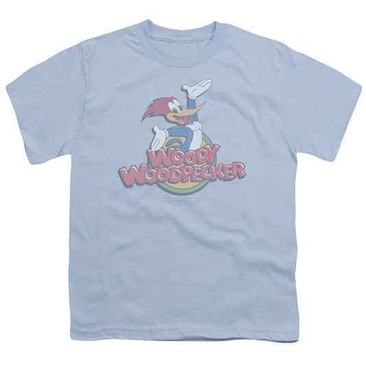 Woody Woodpecker - Retro Fade - Short Sleeve Youth 18/1 - Light Blue T-shirt