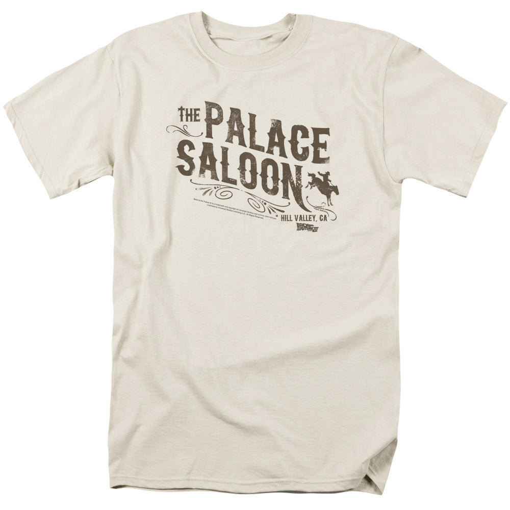 Back To The Future Iii - Palace Saloon - Short Sleeve Adult 18/1 - Cream - Sm - Cream T-shirt