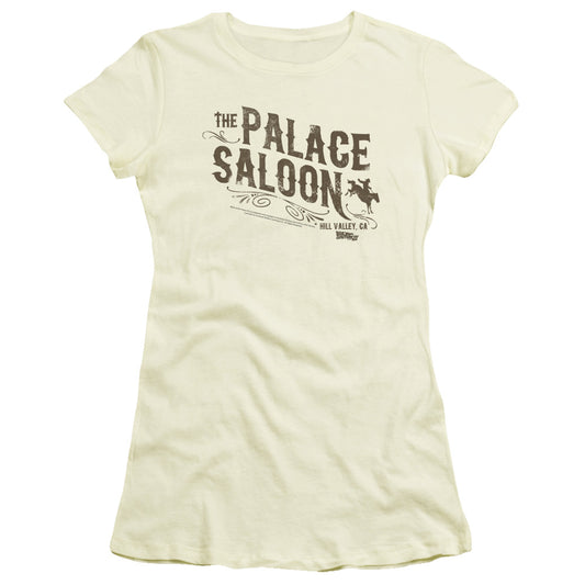 Back To The Future Iii - Palace Saloon - Short Sleeve Junior Sheer - Cream - Sm - Cream T-shirt