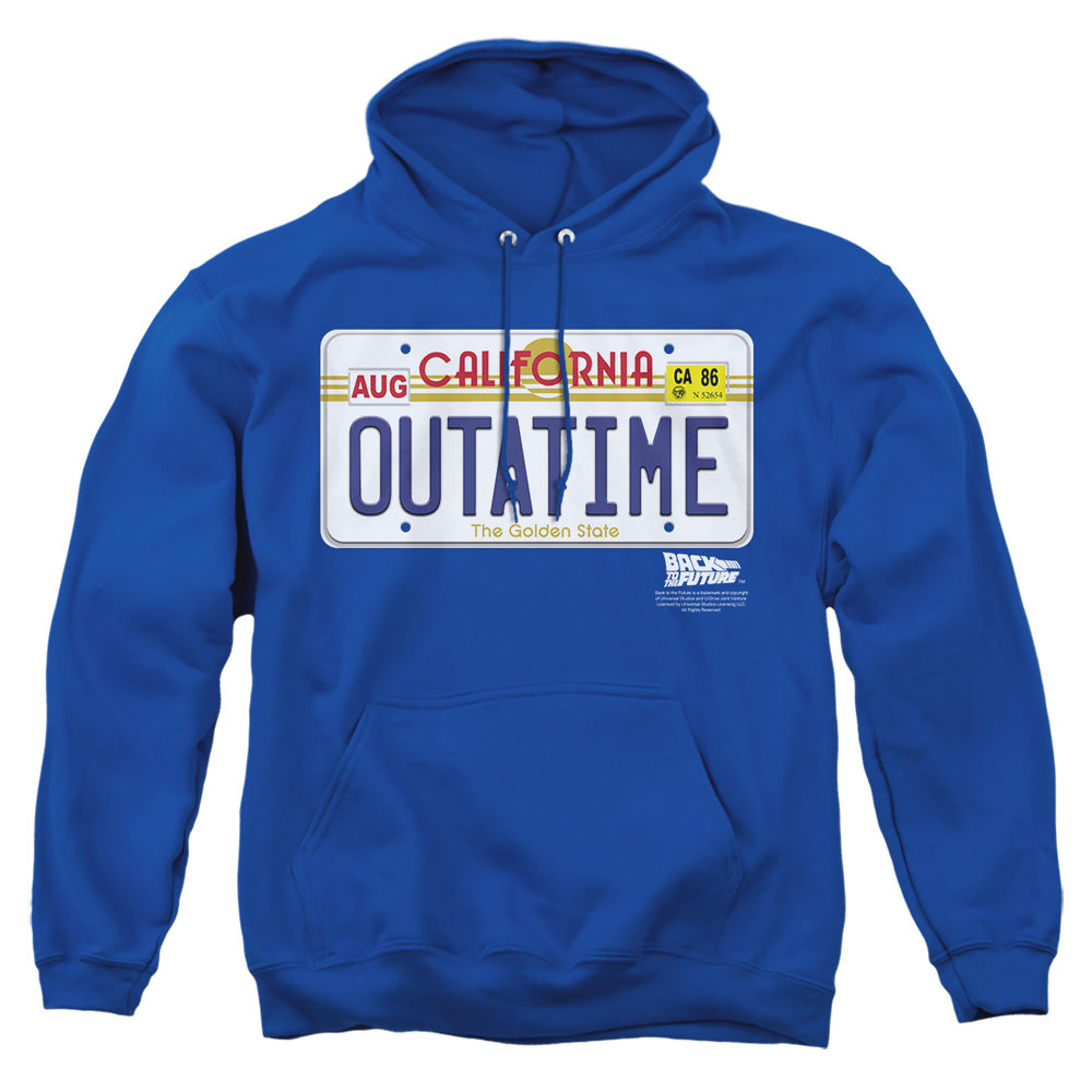 Back To The Future - Outatime Plate - Adult Pull-over Hoodie - Royal Blue