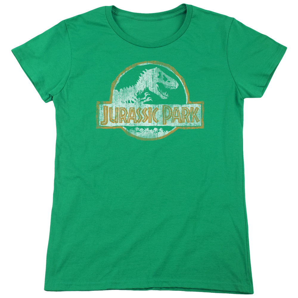 Jurassic Park - Jp Orange - Short Sleeve Womens Tee - Kelly Green T-shirt