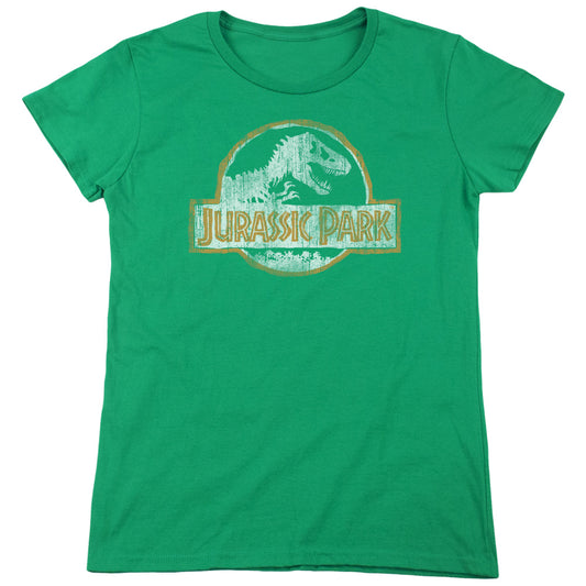 Jurassic Park - Jp Orange - Short Sleeve Womens Tee - Kelly Green T-shirt