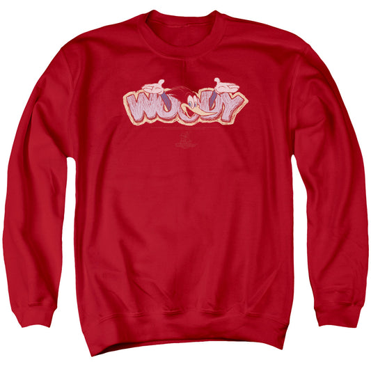 Woody Woodpecker - Sketchy Bird - Adult Crewneck Sweatshirt - Red