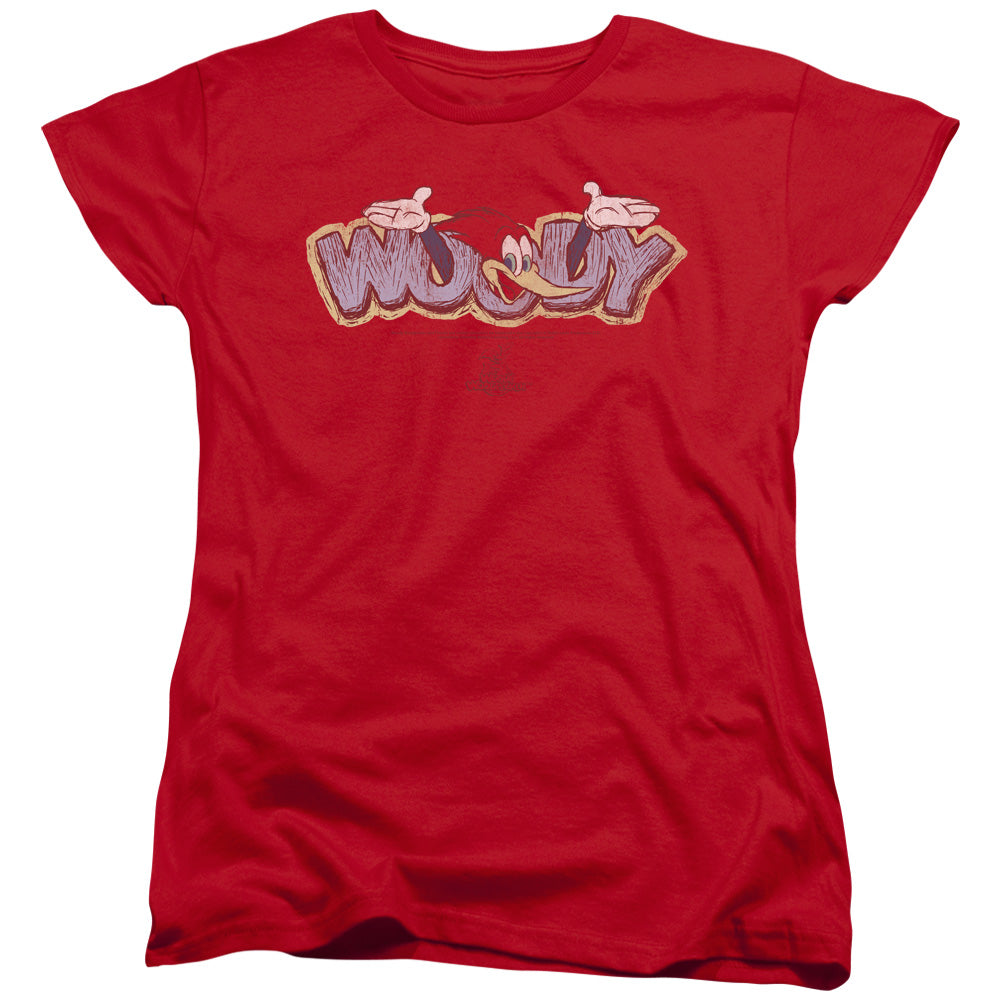 Woody Woodpecker - Sketchy Bird - Short Sleeve Womens Tee - Red T-shirt
