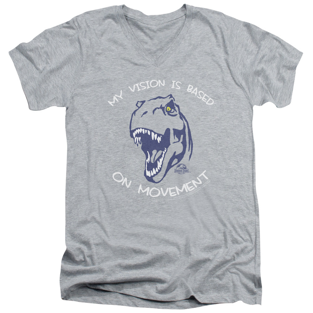 Jurassic Park - My Vision - Short Sleeve Adult V-neck - Athletic Heather T-shirt