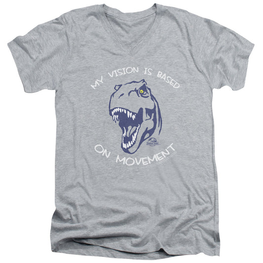 Jurassic Park - My Vision - Short Sleeve Adult V-neck - Athletic Heather T-shirt