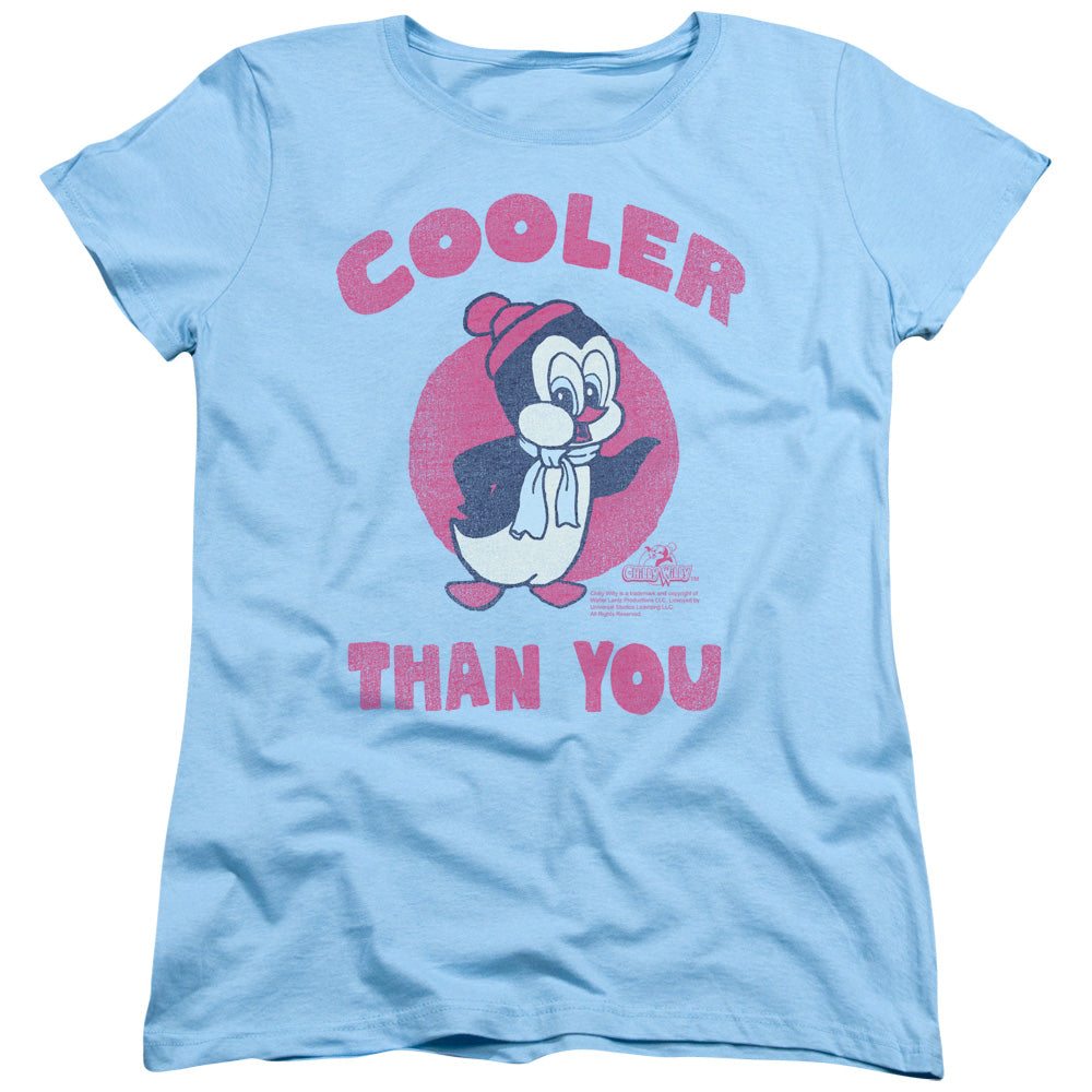 Chilly Willy - Cooler Than You - Short Sleeve Womens Tee - Light Blue - Sm - Light Blue T-shirt