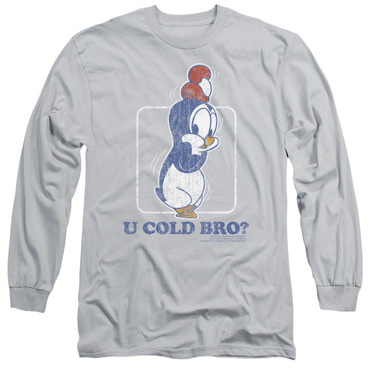 Chilly Willy - U Cold Bro - Long Sleeve Adult 18/1 - Silver - Sm - Silver T-shirt