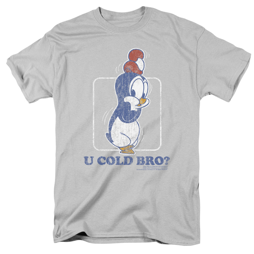 Chilly Willy - U Cold Bro - Short Sleeve Adult 18/1 - Silver - Sm - Silver T-shirt