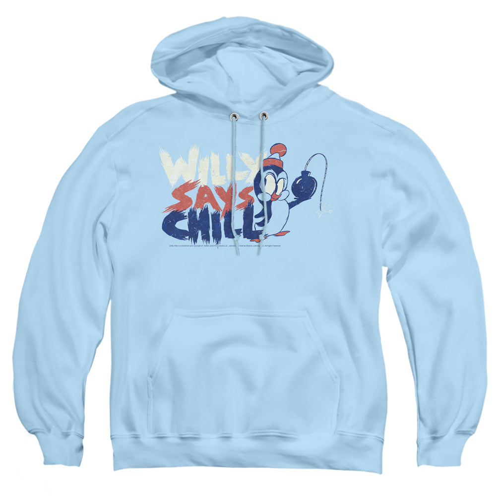 Chilly Willy - I Say Chill - Adult Pull-over Hoodie - Light Blue - Sm - Light Blue