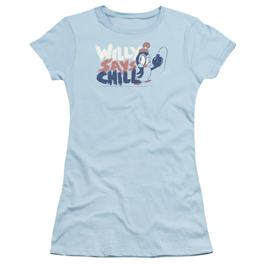 Chilly Willy - I Say Chill - Short Sleeve Junior Sheer - Light Blue - Sm - Light Blue T-shirt