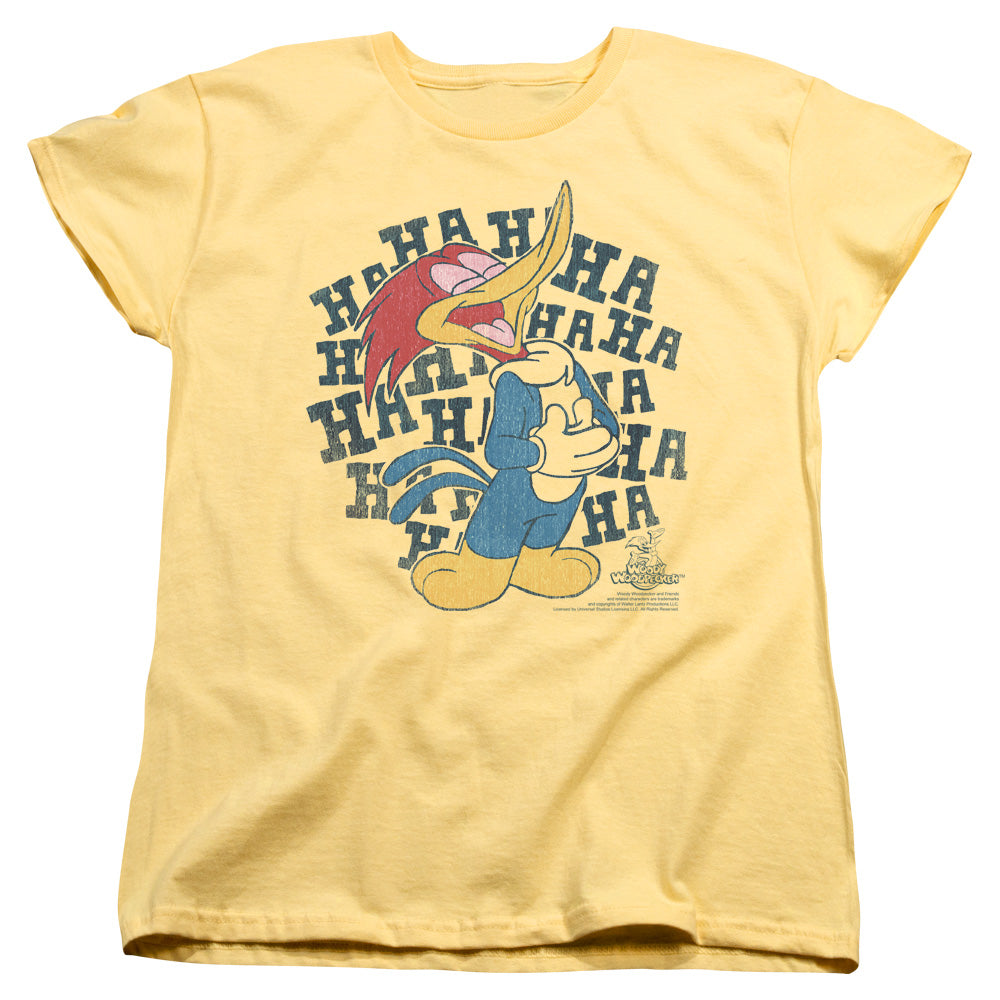 Woody Woodpecker - Laugh It Up - Short Sleeve Womens Tee - Banana T-shirt