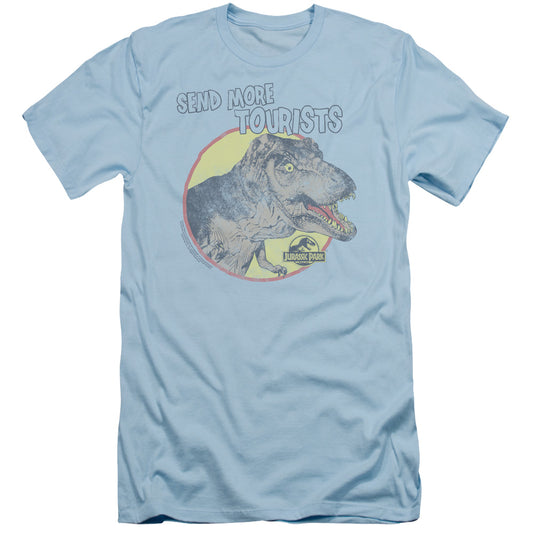 Jurassic Park - More Tourists - Short Sleeve Adult 30/1 - Light Blue T-shirt