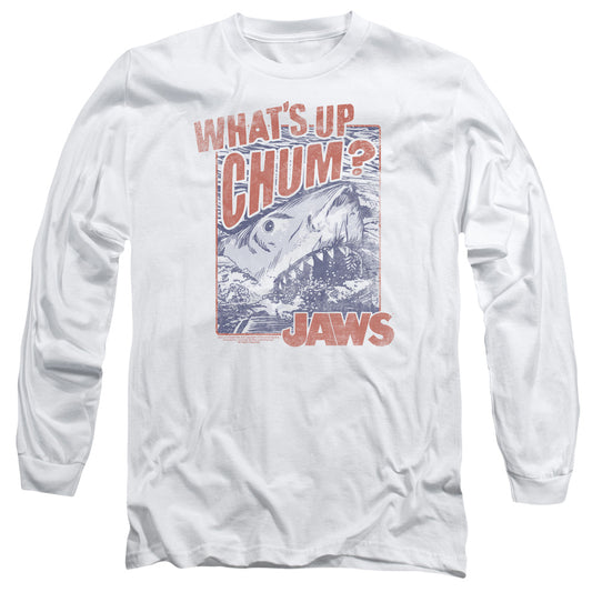 Jaws - Chum - Long Sleeve Adult 18/1 - White T-shirt